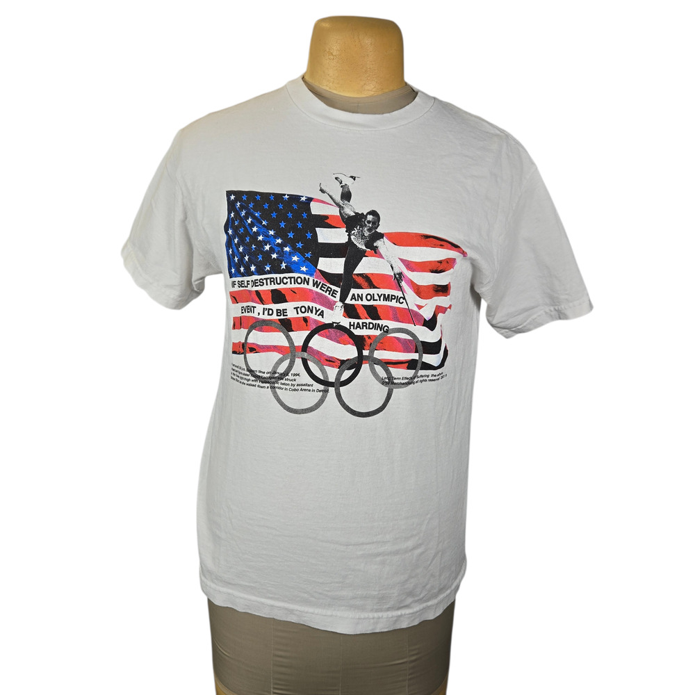 G59 $uicideboy$ Tonya Harding Olympics T-Shirt Men's White Graphic Tee‎ Medium